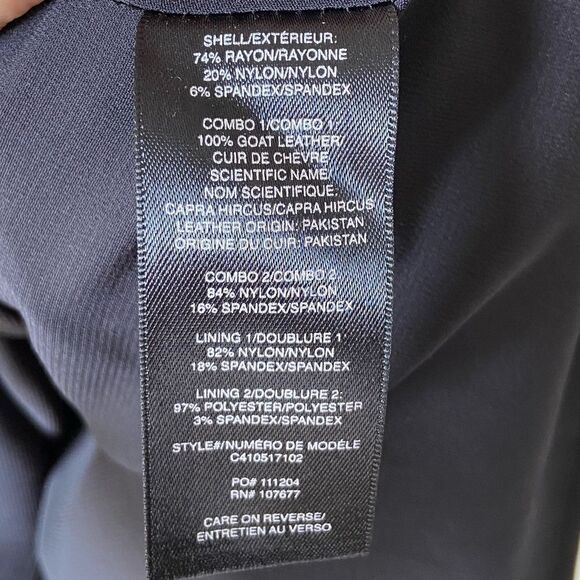 Alice + Olivia Zilla Goat Leather Mini Back Dress Paneled Ponte Size 6 - Picture 9 of 9